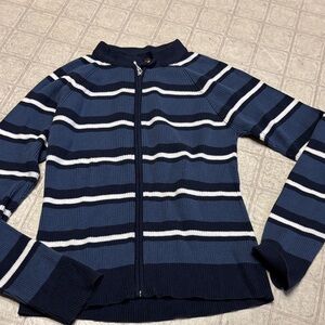 Striped Navy Blue Women's Sweater